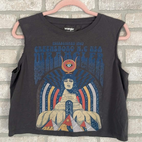 ASOS Wrangler printed cropped tank top oversized Small - Picture 3 of 7